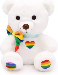 泰迪熊毛绒-可爱的泰迪熊毛绒动物骄傲泰迪熊毛绒玩具，彩虹泰迪熊毛绒玩具，儿童骄傲日礼物