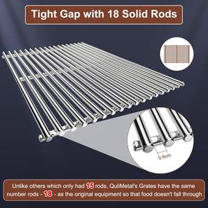 Qualité supérieure Bbq Grill Net Pliable En Acier Inoxydable Barbecue Grille Partie Qulimetal 19.5 "9MM Grill Grates 100% De Taiwan - Product Image 2