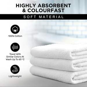 <b>Terry</b> Woven Bath Towel Wholesale 100% Cotton | 500 GSM | Soft White 70x140cm | <b>Bulk</b> Ready Stock EU - Product Image 3