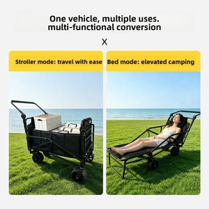 Chariot de transport pliable multifonction 2-en-1 robuste pour chaises longues - Product Image 4