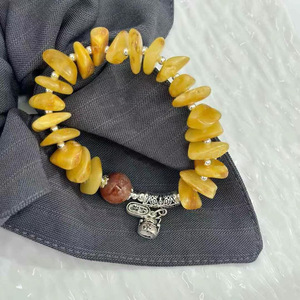 สร้อยข้อมือเงินแท้ S925 ประดับอำพัน พร้อมจี้แมวนำโชค สำหรับทุกเพศ ใส่ได้ทุกวัน เครื่องประดับคุณภาพดี - Product Image 3
