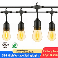 Guirlandes lumineuses LED S14 haute tension imperméables pour intérieur et extérieur, décorations de Noël pour la cour, le jardin et l'hôtel
