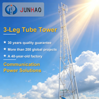Tour de télécommunication tubulaire à 3 pieds en acier, personnalisée OEM/ODM, pour la couverture des réseaux de signalisation à distance et des données