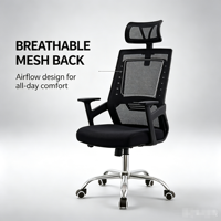 Chaise de bureau de direction ergonomique à dossier haut en maille, design moderne, pour mobilier de bureau commercial - Nouveau produit - Réglable