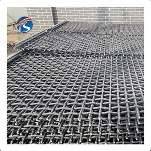 Maille de tamisage vibratoire industrielle lourde, rectangulaire, tissée, ondulée, pour l'exploitation minière, le tamisage du sable, le concasseur de pierres et de roches - Product Image 1