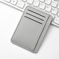 Porte-cartes de crédit et d'identité antivol élégant et fin en cuir PU, motif couleur unie, étui à cartes, porte-carte d'étudiant, best-seller