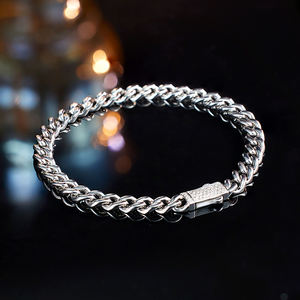 Grace Jewel新着925スターリングシルバーモナコチェーンブレスレットマイアミキューバチェーンブレスレット男性用ジルコン付き - Product Image 2