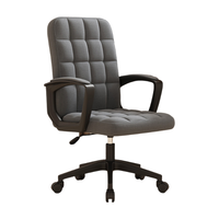 Chaise de bureau ergonomique en maille Chaise de bureau pivotante à dossier moyen Chaises de bureau à hauteur réglable avec accoudoirs fixes