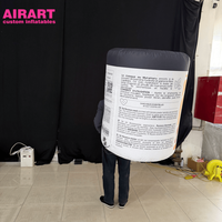 Costume gonflable en forme de canette pour promotions en magasin, costume publicitaire gonflable personnalisé en forme de bouteille pour défilés