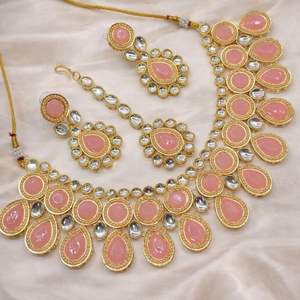 Traditional Copper <b>Bridal</b> <b>Jewelry</b> <b>Set</b> Fashionable Ethnic Wedding Necklace & Earrings for Women and Girls - Product Image 1