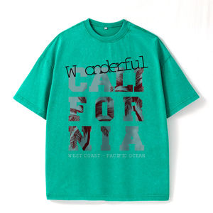 Camiseta de algodón negra con estampado de palmeras de California, camiseta gráfica con estampado de la costa oeste y el océano <span class=keywords><strong>Pacífico</strong></span>, ropa informal de playa para verano - Product Image 4