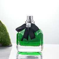 Flacon de parfum en verre carré de luxe de 30 ml, 50 ml, 100 ml avec logo personnalisé et boîte cadeau, emballage de conteneur de parfum en gros