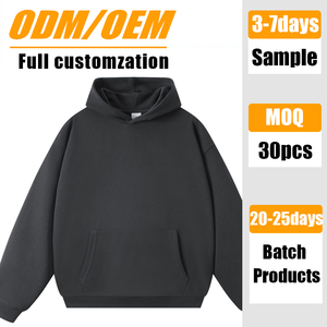 Sudadera de Forro Polar Grueso de 400GSM para Hombre, 100% Algodón, de Alta Calidad, Talla Grande, Personalizable con Logotipo Digital, Transpirable, Venta al por Mayor - Product Image 1