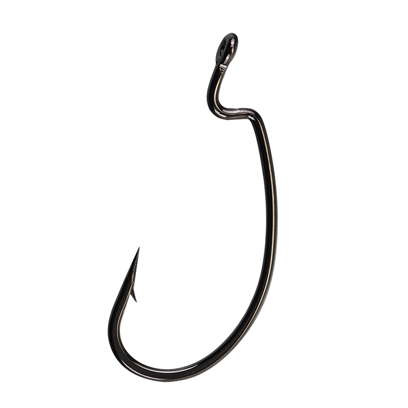 50Pcs Black Wide Crank Hook Soft