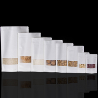 Sachets Doypack en papier kraft blanc avec fermeture éclair et fenêtre transparente, sachet aseptique pour aliments pour bébés, personnalisable