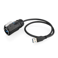 USB Plug USB3.0 impermeable IP68 USB macho hembra LP24 conector