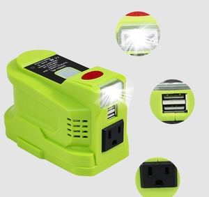 150 Watt Powered <strong>Inverter</strong> <strong>Generator</strong> Portable Power Source for <strong>Ryobi</strong> 18 Volt Lithium Battery with 200LM LED Light USB Cable - Product Image 2