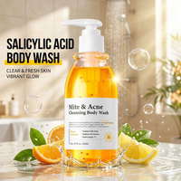 Nettoyant Corporel Liquide Rafraîchissant et Nourrissant à l'Extrait Végétal d'Acide Salicylique, 250ml, Flacon Pompe, Vente en Gros, OEM, ODM, Personnalisé