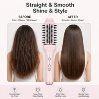 Brosse lissante pour cheveux Torlin Plasma 100 220V 80W Chauffage double PTC 230 ℃   450 ℉   Brosse redresseuse en nylon LED PET