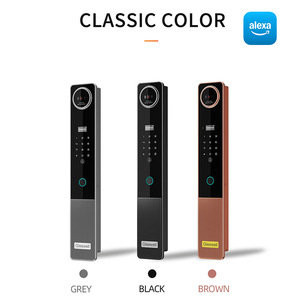 Kunci Pintu Pintar Modern menampilkan Alexa Tuya mendukung pemindai Nadi telapak tangan ID sidik jari dan pengenalan wajah kunci pintu pintar - Product Image 5