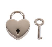 JIN PENG Petit cadenas en métal en forme de cœur avec clés pour boîte à bijoux, journal intime, valise, sécurité