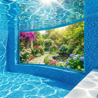 Piscine portable de 10 pieds en conteneur d'expédition - Piscine hors sol avec fenêtre en acrylique, installation facile DIY pour petit jardin, cour ou villa