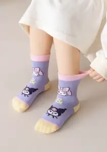 Meias de algodão retas fofas para crianças unissex personalizadas por atacado, meias de malha divertidas e respiráveis para crianças