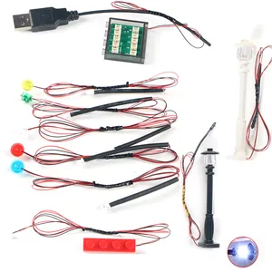 Luz LED RGB IR Board y Control remoto Rotating Bit Light 30cm Conector de alimentación inalámbrico DIY Luz de ladrillos de construcción