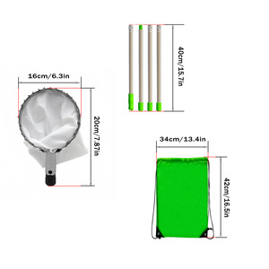 Outil de cueillette de pommes d'orangers à long <span class=keywords><strong>manche</strong></span> en acier télescopique <span class=keywords><strong>avec</strong></span> sac panier attrape-fruits - Product Image 3