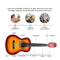 34 Inch Classical Guitar 6 Strings Kids Bingnner Starter Wooden Acoustic Guitar With Bag Tuner Picks Gif Kit Musical Instrument
