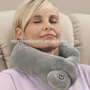 MICRO FLEECE VIBRATING Soft MASSAGING NECK PILLOW COZY WRAP Multifunction Travel Pillow