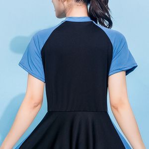 Taglie forti costume da bagno da donna allenamento professionale abito intero a maniche corte costume da bagno dimagrante pancia costumi da bagno collant - Product Image 6