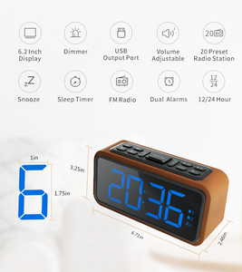 <strong>Powered</strong> by <strong>Ac</strong> Adapte Adjustable Brightness Dimmer Fm Alarm <strong>Clock</strong> - Product Image 6