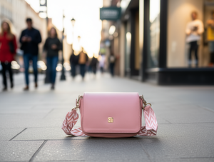 Borsa a Tracolla da Donna in Microfibra Sintetica Rosa con Chiusura a Cerniera e Tracolla Singola, Adatta a Tutte le Stagioni, Motivo Tinta Unita - Product Image 2