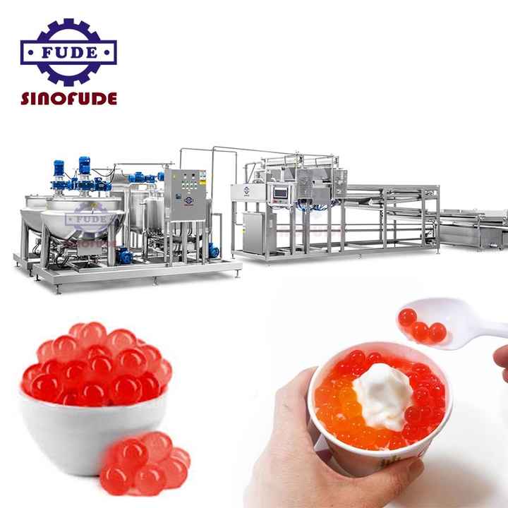 SINOFUDE PLC Computer Process Control Juice Ball Boba Cereal Bead Automatic Popping Boba Depositing Production Line