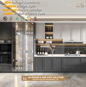 Armoires de cuisine modulaires de luxe haut de gamme, robinet en verre, construction en MDF, fabricant sur mesure, rénovation de villa, DDP Brisbane - Product Image 1