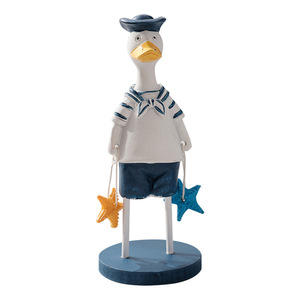 Figurines de canard de style méditerranéen, décor d'animaux en résine pour chambre à coucher, chambre d'enfant, 2 pièces - Product Image 4