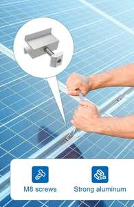 Soporte de Montaje Solar con Superficie Anodizada de Aluminio y Abrazadera Central para Fijación de Paneles Fotovoltaicos, Marca Nacyc, Resistente a Viento de 60m/s y Nieve de 1.4KN/m2 - Product Image 5