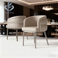 Chaise de salle à manger de luxe légère italienne, chaise à dossier moderne et simple, chaise de réception et de négociation pour la maison, l'hôtel, le bureau d'étude
