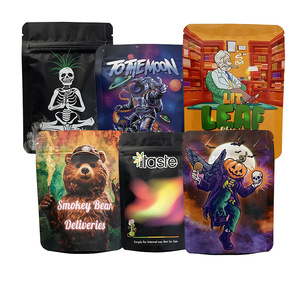 Tùy chỉnh in 3.5g Holographic dây kéo Cali gói mờ 8 cảm ứng mềm mại phim mùi bằng chứng Mylar bao bì túi - Product Image 1