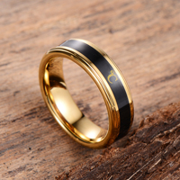Bague intelligente en carbure de tungstène à changement de couleur et détection de température corporelle, pour homme, alliance de mariage