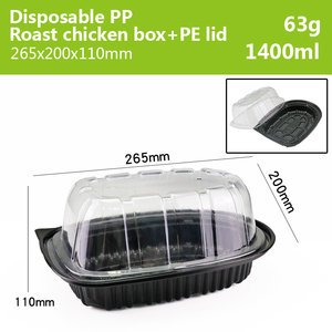 Lấy đi thực phẩm container dùng một lần gà nướng hộp PP Chất liệu và vật nuôi nắp khay nhựa được sử dụng cho bữa ăn tối thị trường gói - Product Image 6