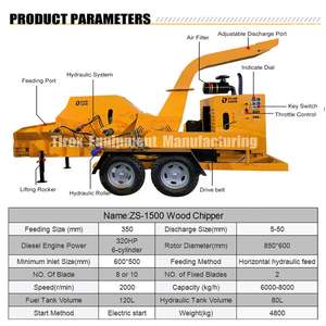 Mini déchiqueteuse de bois à tambour déchiqueteuse rentable grand broyeur de bois avec nouveau moteur et moteur pour les industries de la construction - Product Image 6