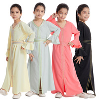 Robe longue de prière Abaya pour filles musulmanes, robe maxi turque, kaftan arabe, robe de Dubaï, Islam, Maroc, fête de l'Aïd, robe de fête du Ramadan, caftan
