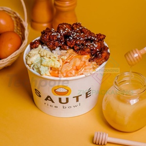 Platos de Papel Ecológicos y Económicos de Doble Pared con Asa Personalizada para Arroz, <span class=keywords><strong>Sushi</strong></span>, Pasteles, Panadería, Sopa, Barbacoa, Fiestas, Tazón Bento con Tapa - Product Image 3