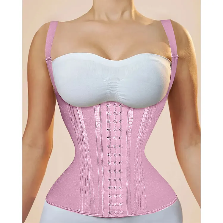 Chaleco entrenador de cintura personalizado, faja moldeadora de cuerpo, corsé envolvente para Barriga, entrenador de cintura rosa, moldeador para mujer con logotipo personal