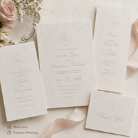 Suite d'invitations de mariage de luxe personnalisées, avec cadre victorien orné et impression typographique