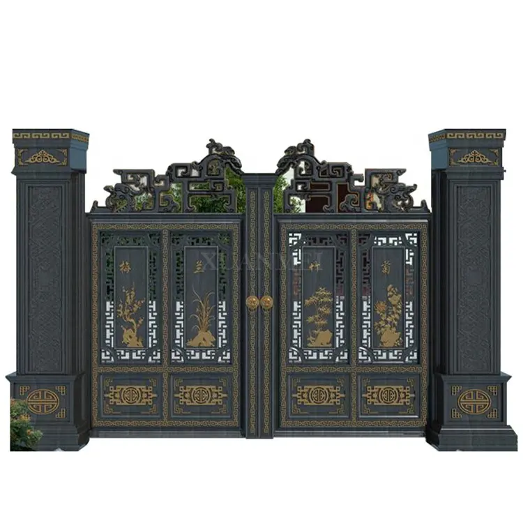 Nuovo stile di disegno cancello principale del giardino di stile Indiano casa principale disegno cancello in alluminio