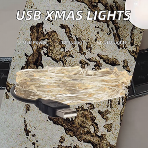 Guirnalda de Luces LED de Alambre de Cobre de 10 Metros, Alimentada por USB 5V, Luces de Navidad de Plástico para Decoración de Interiores - Product Image 2