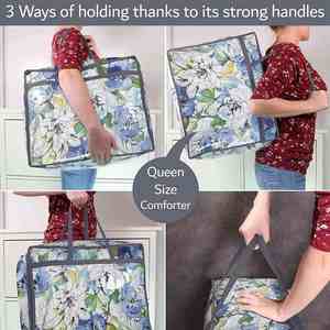 Clear <b>Vinyl</b> Zippered Storage <b>Bags</b> Home Foldable Wardrobe Organizer for Clothing Sturdy Storage for Sweaters Blankets Comforters - Product Image 6